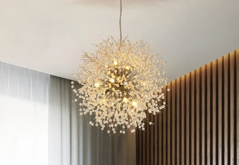 crystal chandelier in dining room